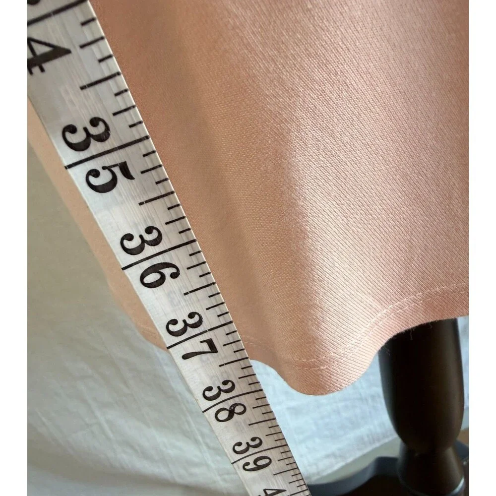 LOGG H&M Women Blush Pink Twist Front Midi Dress Short Sleeve Stretch Knit Sz S